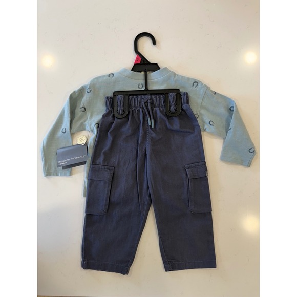 Modern Moments by Gerber Boys 18M 2-Piece Top and Cargo Pants Set Toddler New - Picture 5 of 8